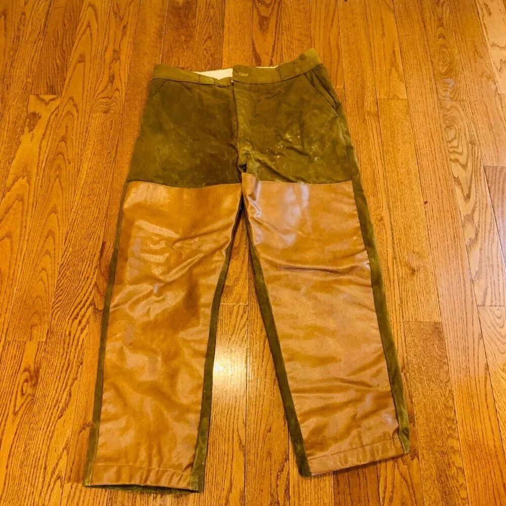 VTG 50s Bullseye Bill Hunting Pants Water Repellent Leather 36x 30 - Picture 11 of 16